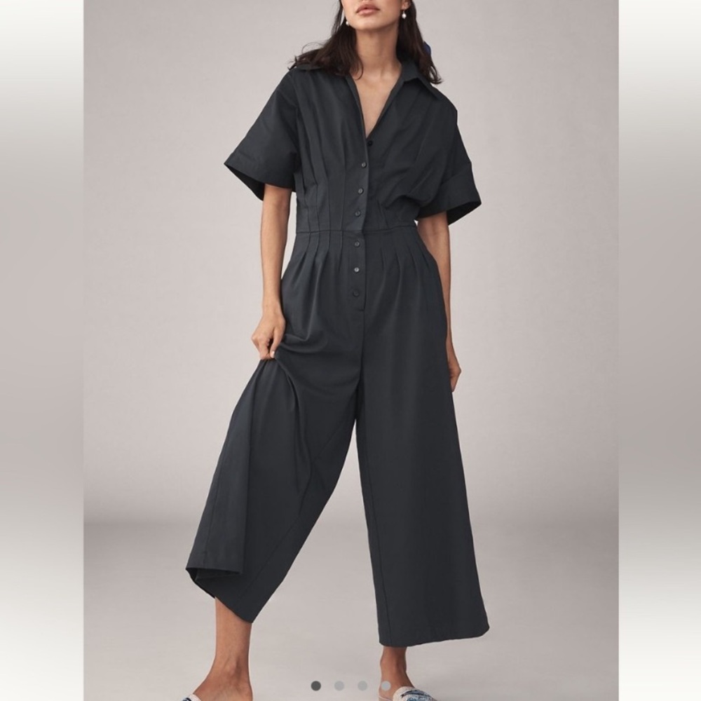 Anthropologie the tobie pleated Jumpsuit by exquise